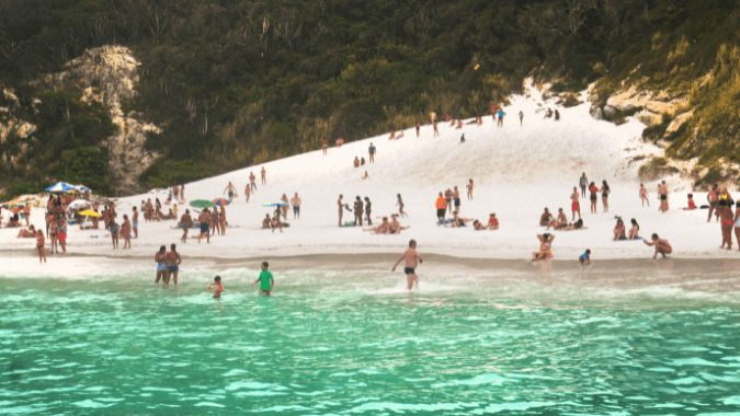 Crystal-clear waters in Arraial do Cabo, the perfect day trip from Rio.