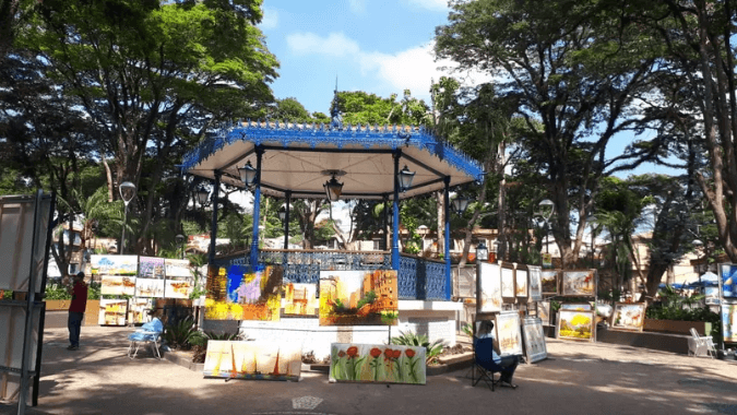 Brazilian handicrafts and culture at the charming Embu das Artes market.