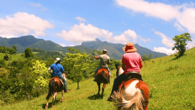 Randonnée équestre avec ruisseaux et belvédères à Paraty