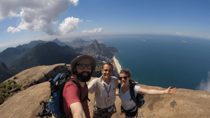 Climbing and trekking adventure at Pedra da Gávea with ocean views