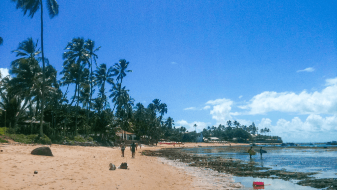 Playas de aguas tranquilas en Praia do Forte y Guarajuba, litoral norte de Bahía
